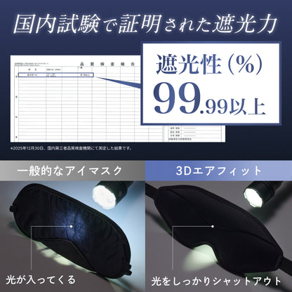 【完全無光で、身体が睡眠モードに切り替わる】CICAアイマスク-3Dエアフィット-