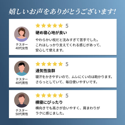 【横向き寝を考えた硬め・高め洗えるファイバーピロー】ハードファイバーピロー