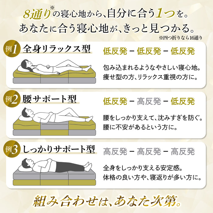 低反発と高反発×2層で自分仕様の寝心地へ】プレミアムハイブリット