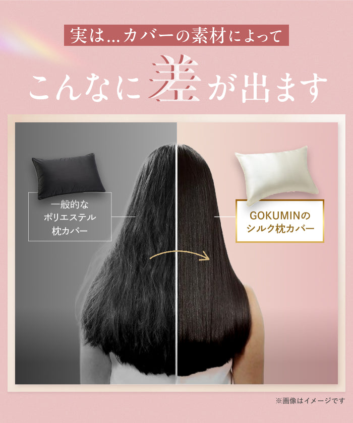 【厳選天然シルクを贅沢に使用、眠るたびに、するんとなめらかな感触。 】シルク枕カバー