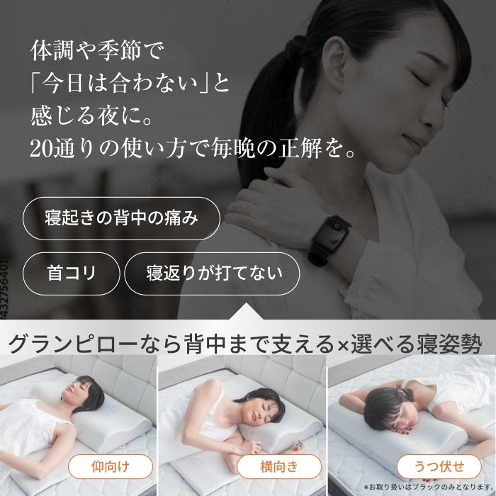 14段階×20通り×大きめ低反発枕65×80cm】グランピロー ソフト/ハード