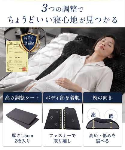 【14段階×20通り×大きめ低反発枕65×80cm】グランピロー ソフト/ハード