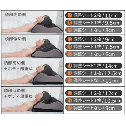 【14段階×20通り×大きめ低反発枕65×80cm】グランピロー ソフト/ハード