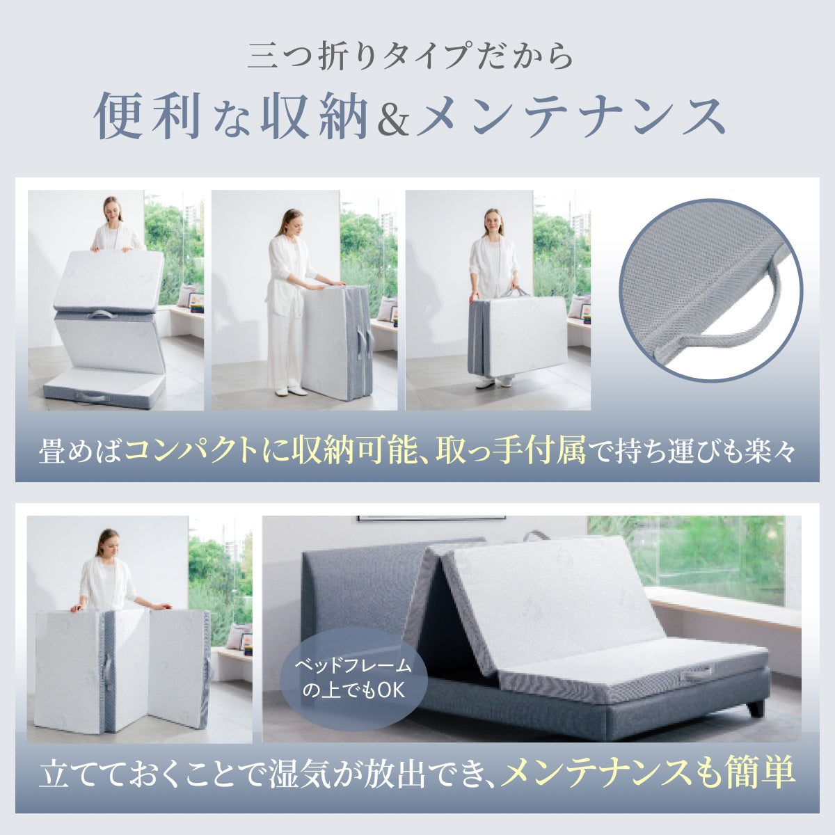 【三つ折り×2層構造で叶う寝心地27パターン】プレミアムグランマットレス