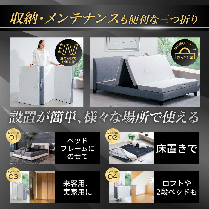 【三つ折り×2層構造で叶う寝心地27パターン】プレミアムグランマットレス