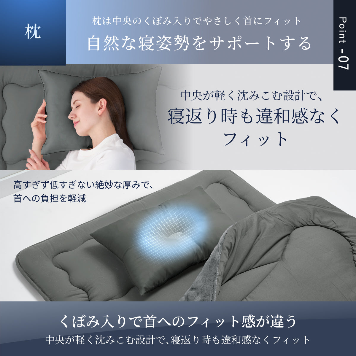 【新生活にも来客用にも、これ1つで】掛け布団・敷き布団・枕のSIMPLE 布団3点セット