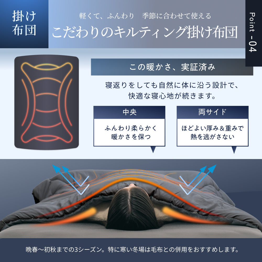 新生活にも来客用にも、これ1つで】掛け布団・敷き布団・枕のSIMPLE