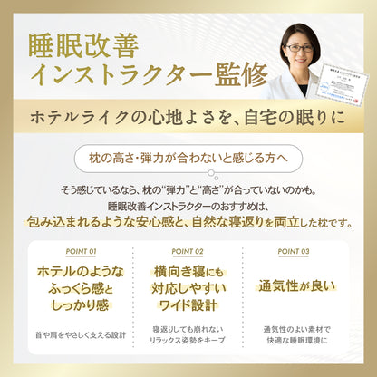 【極上ふわふわ綿で一流ホテルの寝心地】プレミアムホテルスタイルピロー