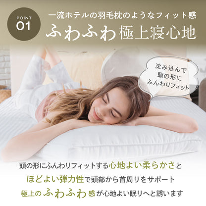 【極上ふわふわ綿で一流ホテルの寝心地】プレミアムホテルスタイルピロー