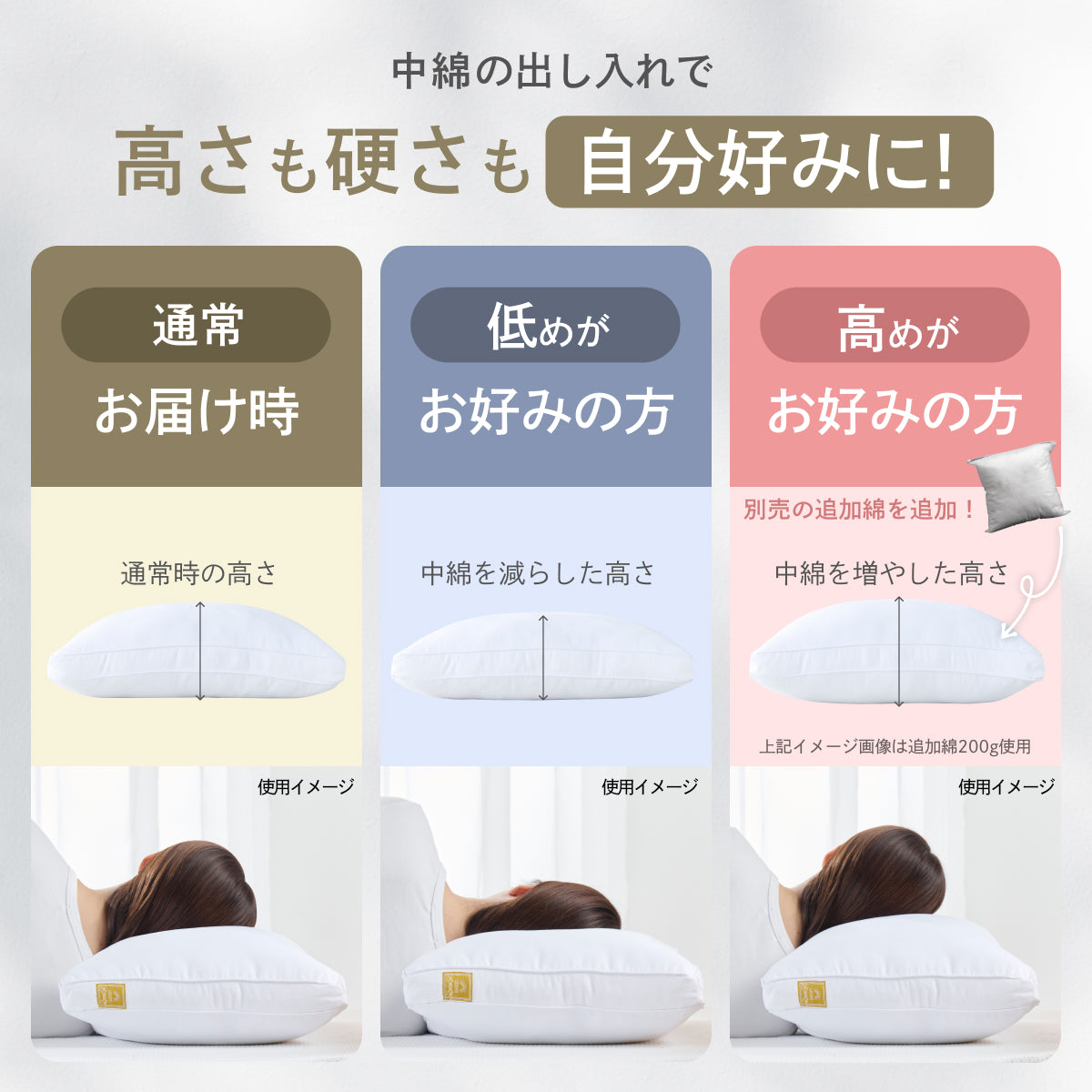 【極上ふわふわ綿で一流ホテルの寝心地】プレミアムホテルスタイルピロー