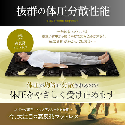【厚さ5cm180Nやや硬め トリプル抗菌加工】高反発マットレス For Men　