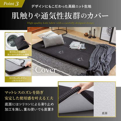 【厚さ5cm180Nやや硬め トリプル抗菌加工】高反発マットレス For Men　