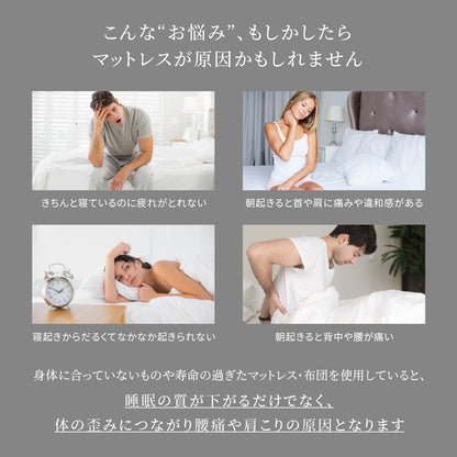 【穴あけ加工で通気性UP厚さ4cm】高反発マットレス For Women