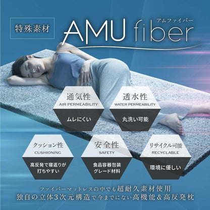 【洗える×通気性 超かため 高密度 高反発 選べる寝心地 厚さ5cm 】AMUファイバーマットレス