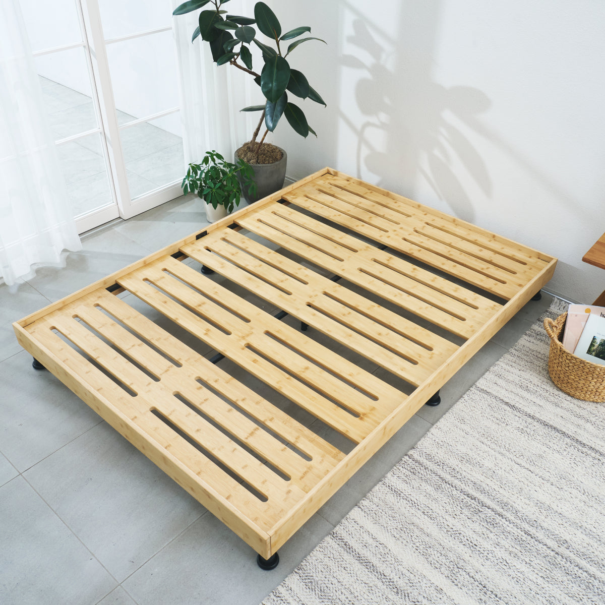 【国産×天然竹の上質な1台】プレミアムバンブーベッド ヘッドボードなし