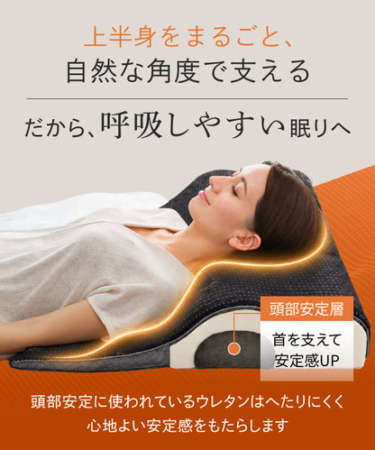 【上半身まで支え、自然な傾斜設計で呼吸しやすく】ゾーニング肩枕