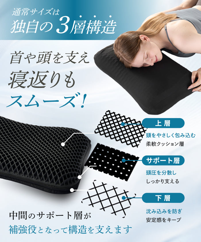 【新感覚ジェル素材！はじめてのジェル枕に！】無重力ジェルピローLite