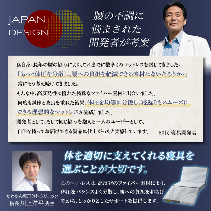 【慢性的な腰のダルさが、寝るだけでスッキリ。】リライブファイバーマットレス