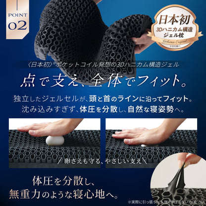 【熱を逃がして遠く深く眠れる超無重力、超通気枕】超無重力ジェルピロー AirPlus